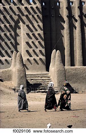 Mali, Djenné, mosque, women View Large Photo Image Stock Photograph - Mali, Djenné, mosque, women. Fotosearch