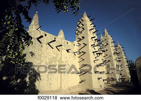 Stock Photo - Mali, San, mosque. Fotosearch