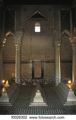 Stock Image - Morocco, Marrakech, Saadian Tombs. Fotosearch