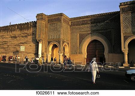 Morocco, Meknes, Bab Mansour Gate View Large Photo Image Stock Image - Morocco, Meknes, Bab Mansour Gate. Fotosearch
