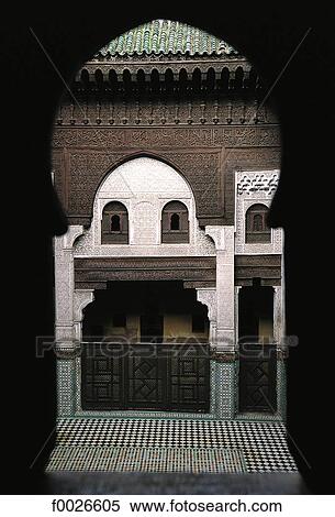 Morocco, Meknes, Bou Inania madrasah View Large Photo Image Stock Photography - Morocco, Meknes, Bou Inania madrasah. Fotosearch