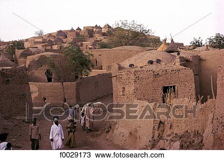 Stock Image - Niger, Bouza, traditional village. Fotosearch
