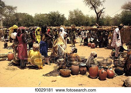 Stock Image - Niger, Myrriah, market. Fotosearch