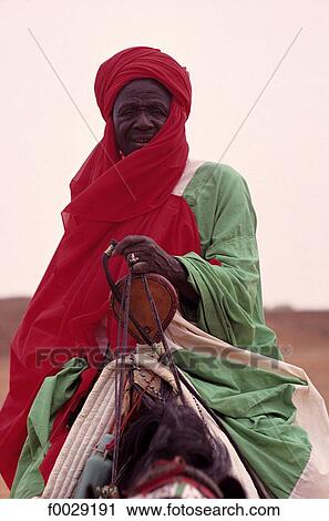 Niger Tahoua Horseman Stock Image F0029191 Fotosearch