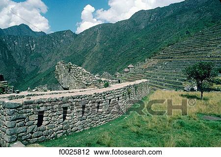 Stock Image - Peru, Machu Picchu, ruins of the Inca city. Fotosearch