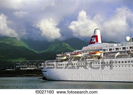 Stock Image - Reunion, cruise ship. Fotosearch