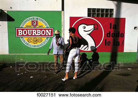 Reunion, paintes advertising, street scene View Large Photo Image Stock Image - Reunion, paintes advertising, street scene. Fotosearch