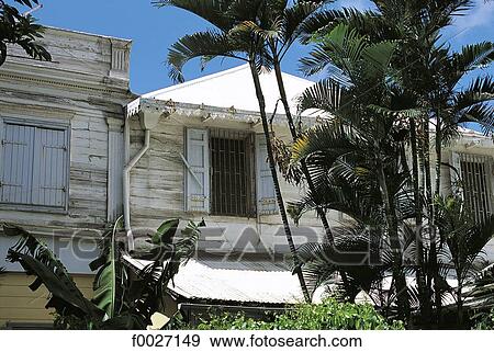 Stock Photo - Reunion, traditional colonial style wooden house. Fotosearch