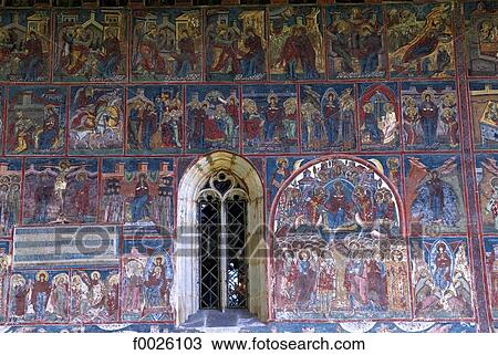 Romania, Moldavia, province of Bukovina, church of Humor Monastery, fresco View Large Photo Image Stock Image - Romania, Moldavia, province of Bukovina, church of Humor Monastery, fresco. Fotosearch