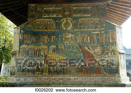 Romania, Moldavia, province of Bukovina, church of Voronet Monastery, fresco of the Last Judgement View Large Photo Image Stock Image - Romania, Moldavia, province of Bukovina, church of Voronet Monastery, fresco of the Last Judgement. Fotosearch