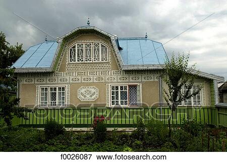 Stock Photo - Romania, Moldavia, province of Bukovina, traditional dwelling. Fotosearch