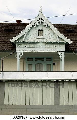 Stock Photo - Romania, Moldavie, province of Neamt, Agapia, architecture detail of the house of an Orthodox nun. Fotosearch