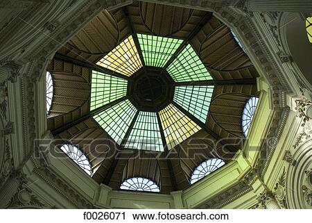 Stock Image - Romania, Muntenia, Bucharest, Lipscani district, Macca-Villacrosse pedestrian passage, glass roof. Fotosearch
