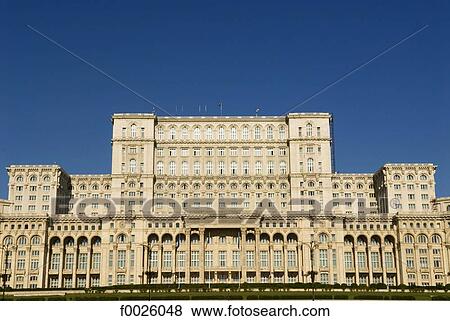 Romania, Muntenia, Bucharest, Palace of the Parliament View Large Photo Image Stock Photo - Romania, Muntenia, Bucharest, Palace of the Parliament. Fotosearch