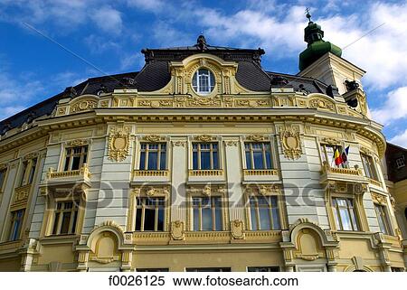 Romania, Transylvania, Sibiu, city hall on the Piata Mare Square View Large Photo Image Stock Photography - Romania, Transylvania, Sibiu, city hall on the Piata Mare Square. Fotosearch