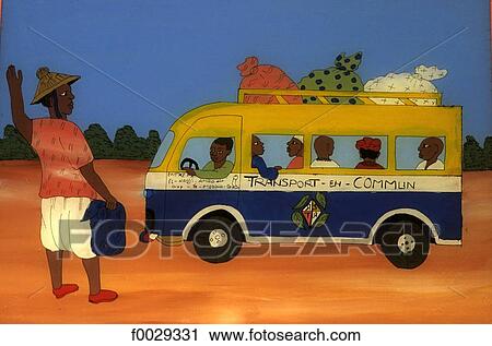 Stock Image - Senegal, Dakar, painting on glass. Fotosearch