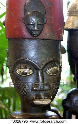 Stock Photography - Senegal, handicrafts, wooden statue. Fotosearch