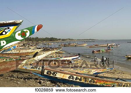 Senegal, Petite côte, near M'bour, fishing boats View Large Photo Image Stock Photo - Senegal, Petite côte, near M'bour, fishing boats. Fotosearch