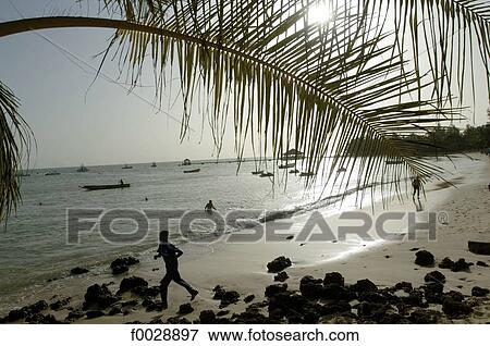 Senegal, Petite côte, Saly, beach View Large Photo Image Stock Photo - Senegal, Petite côte, Saly, beach. Fotosearch