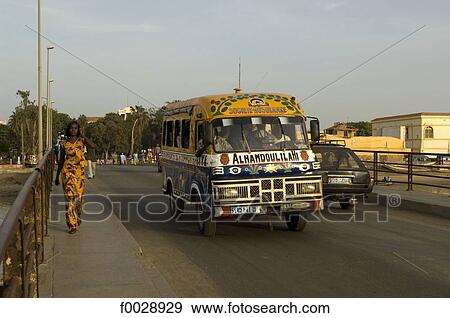 Stock Photo - Senegal, Saint-Louis, public transport. Fotosearch