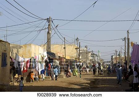 Senegal, Saint-Louis, street View Large Photo Image Stock Photo - Senegal, Saint-Louis, street. Fotosearch