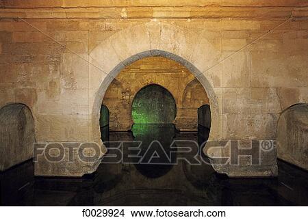 Picture - Spain, Andalusia, Alhama de Granada, thermal baths, Almohad water tank. Fotosearch