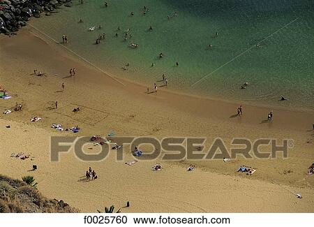 Stock Image - Spain, Canary Islands, Tenerife, Playa de Las Teresitas. Fotosearch