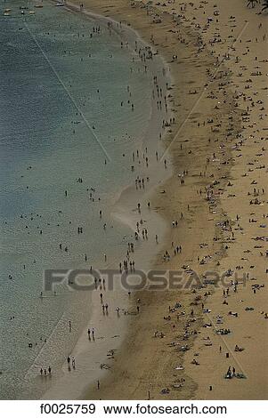 Stock Photo - Spain, Canary Islands, Tenerife, Playa de Las Teresitas. Fotosearch