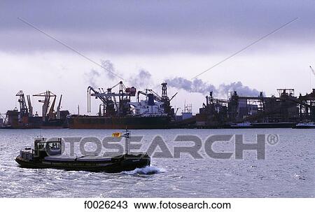 The Netherlands, South Holland, Rotterdam, port industries on Meuse River View Large Photo Image Stock Image - The Netherlands, South Holland, Rotterdam, port industries on Meuse River. Fotosearch