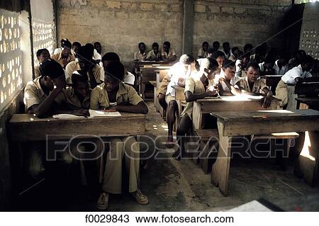 Stock Image - Togo, Aného, school children. Fotosearch
