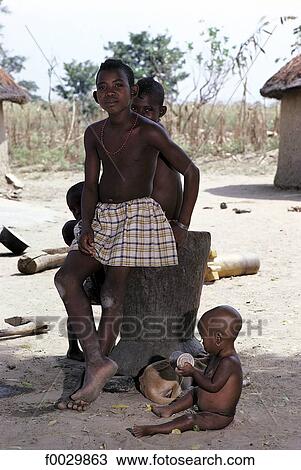 Stock Image - Togo, Fula children. Fotosearch