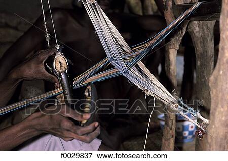 Stock Photo - Togo, Kotokoli country, Bafilo, weaver. Fotosearch