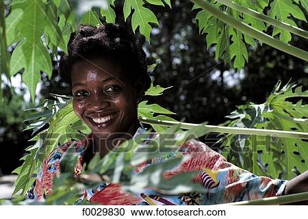 Stock Image - Togo, portrait of a Mina woman. Fotosearch