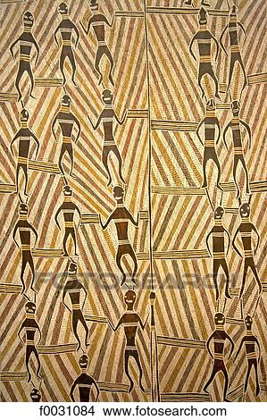 Picture - Australia, Northern Territory, museum and art gallery of the Northern Territory, aboriginal art, detail of hanging. Fotosearch