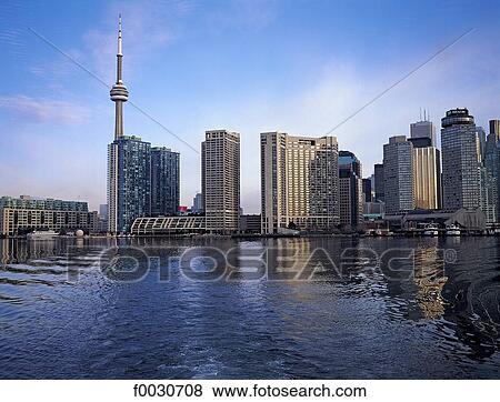 Canada, Ontario, Toronto, city skyline seen from Toronto island View Large Photo Image Stock Photo - Canada, Ontario, Toronto, city skyline seen from Toronto island. Fotosearch