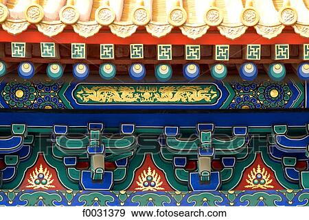 Stock Photo - China, Beijing, Forbidden City, temple, detail. Fotosearch