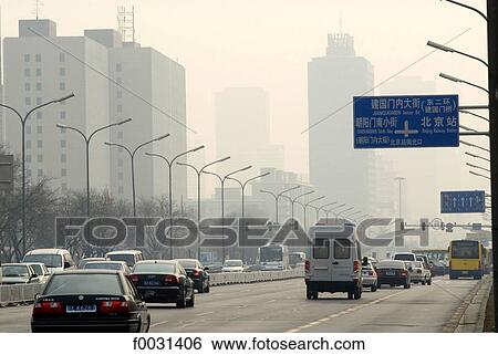 Stock Photograph - China, Beijing, traffic. Fotosearch