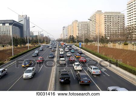 Stock Photograph - China, Beijing, traffic. Fotosearch