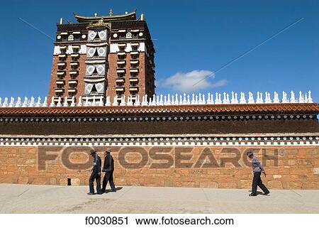 China, Gansu, Gannan, Hézuo, Serkhar Guthog Tibetan Buddhist monastery, Milarepa's tower View Large Photo Image Stock Image - China, Gansu, Gannan, Hézuo, Serkhar Guthog Tibetan Buddhist monastery, Milarepa's tower. Fotosearch