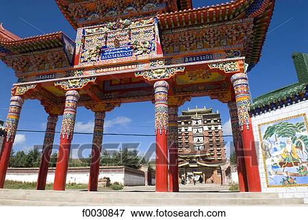 China, Gansu, Gannan, Hézuo, Serkhar Guthog Tibetan Buddhist monastery, Milarepa's tower View Large Photo Image Stock Photo - China, Gansu, Gannan, Hézuo, Serkhar Guthog Tibetan Buddhist monastery, Milarepa's tower. Fotosearch