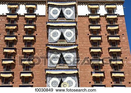 China, Gansu, Gannan, Hézuo, Serkhar Guthog Tibetan Buddhist monastery, Milarepa's tower View Large Photo Image Stock Photo - China, Gansu, Gannan, Hézuo, Serkhar Guthog Tibetan Buddhist monastery, Milarepa's tower. Fotosearch
