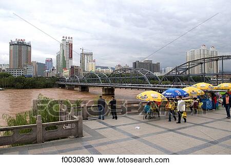 China, Gansu, Lanzhou, Yellow River and the city View Large Photo Image Stock Image - China, Gansu, Lanzhou, Yellow River and the city. Fotosearch