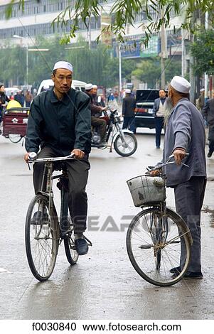 China, Gansu, Linxia, Hui muslim ethnos men View Large Photo Image Stock Image - China, Gansu, Linxia, Hui muslim ethnos men. Fotosearch