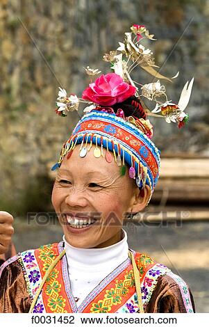 China, Guizhou, Leishan, woman in traditional costume View Large Photo Image Stock Image - China, Guizhou, Leishan, woman in traditional costume. Fotosearch