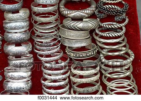 Picture - China, Guizhou, Xijiang village, traditional silver jewels. Fotosearch