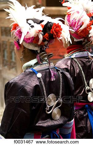 China, Guizhou, Zhaoxing village, Dong women in traditional costume View Large Photo Image Stock Photo - China, Guizhou, Zhaoxing village, Dong women in traditional costume. Fotosearch