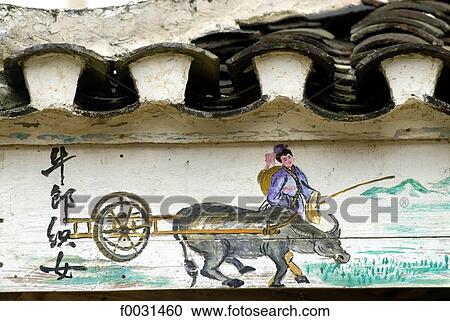 China, Guizhou, Zhaoxing village, detail of a painting, Dong traditional scenes View Large Photo Image Stock Image - China, Guizhou, Zhaoxing village, detail of a painting, Dong traditional scenes. Fotosearch