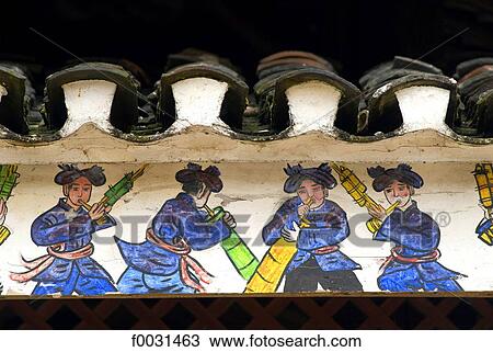 China, Guizhou, Zhaxing village, detail of a painting, Dong traditional scenes View Large Photo Image Stock Image - China, Guizhou, Zhaxing village, detail of a painting, Dong traditional scenes. Fotosearch