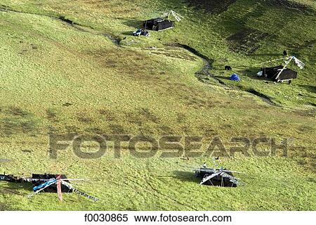 China, Qinghai, eastern landscape, Tibetan traditional landscape View Large Photo Image Stock Photography - China, Qinghai, eastern landscape, Tibetan traditional landscape. Fotosearch