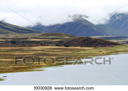 China, Sichuan, between Rongpatsa and Luhub, landscape and Tibetan village View Large Photo Image Stock Photo - China, Sichuan, between Rongpatsa and Luhub, landscape and Tibetan village. Fotosearch